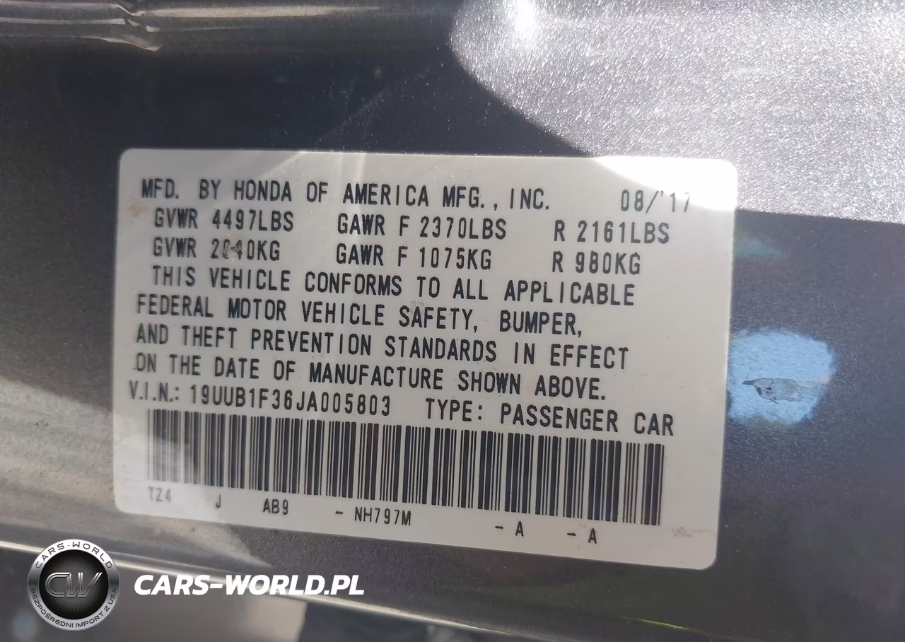 2018 Acura Tlx VIN:19UUB1F36JA005803 - 9