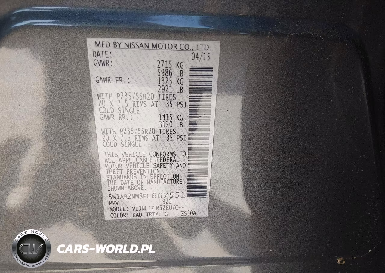 2015 Nissan Pathfinder Platinum VIN:5N1AR2MM8FC667551 - 9