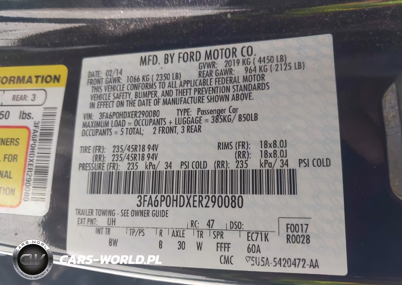 2014 Ford Fusion Se VIN:3FA6P0HDXER290080 - 9
