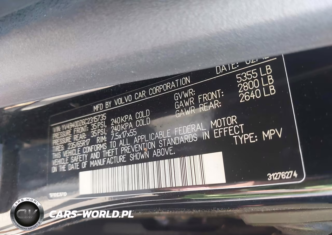 2012 Volvo Xc60 3.2-3.2 Platinum-3.2 Premier-3.2 Premier Plus VIN:YV4940DZ6C2315735 - 9
