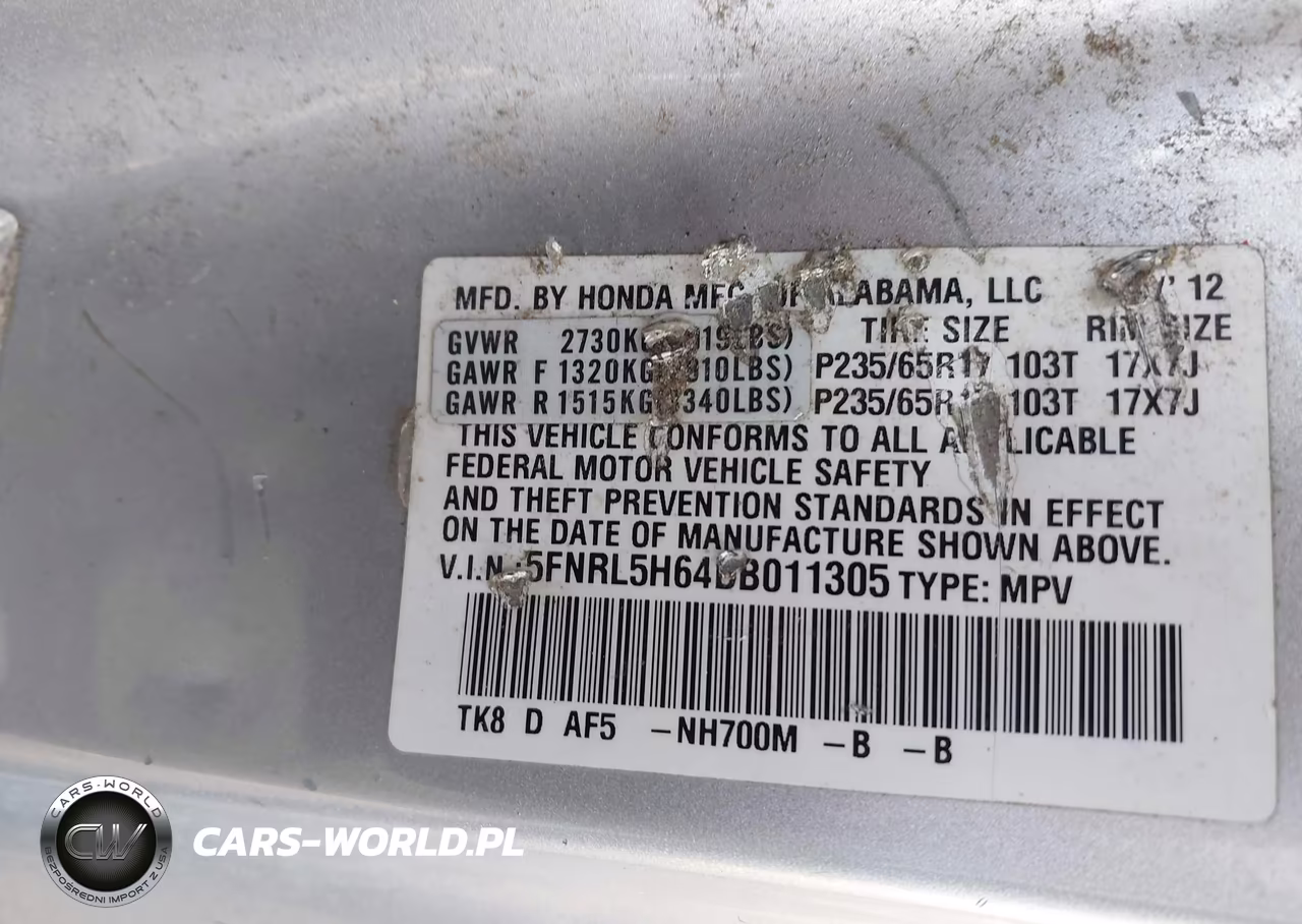 2013 Honda Odyssey Ex-L VIN:5FNRL5H64DB011305 - 9