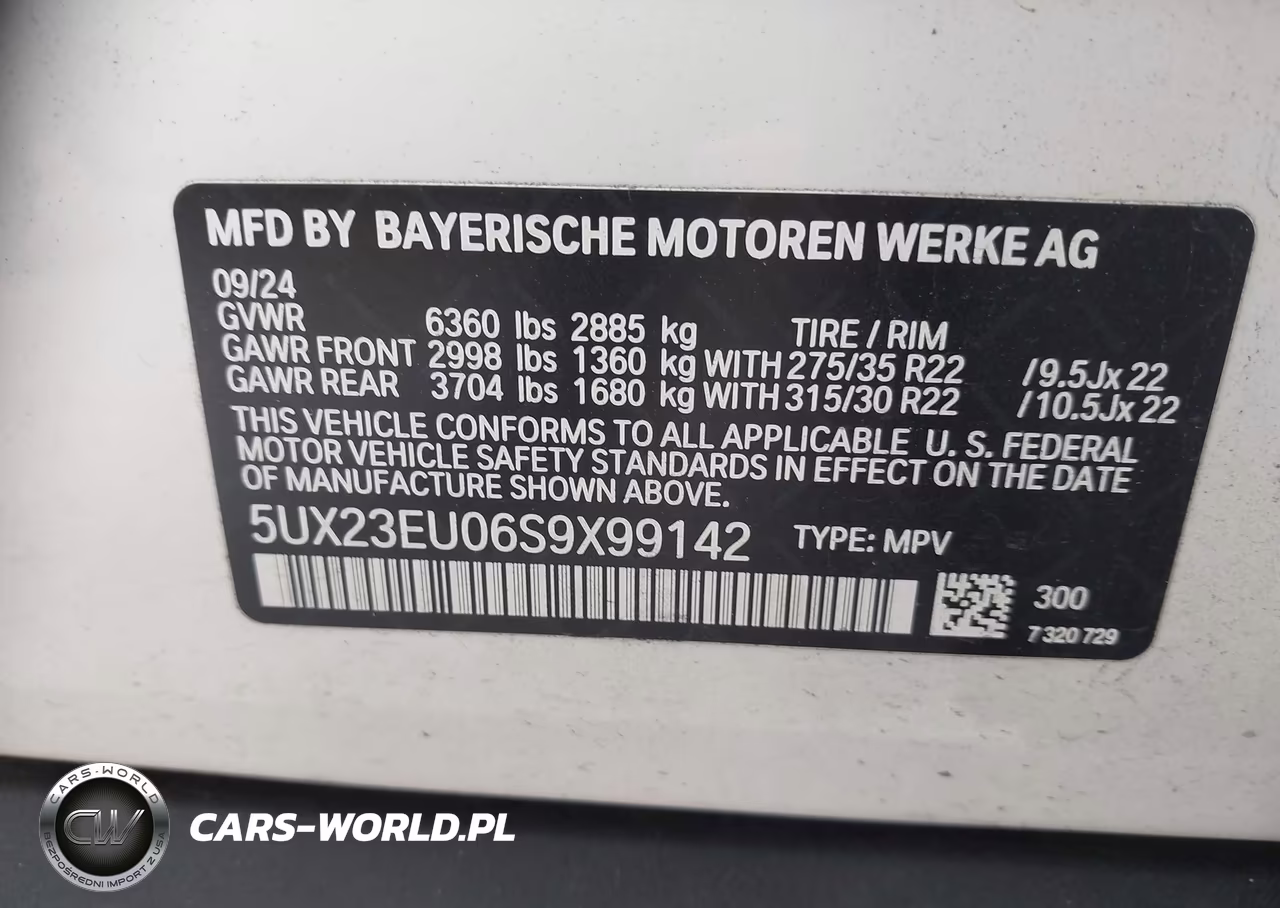 2025 BMW X5 xDrive40I VIN:5UX23EU06S9X99142 - 9