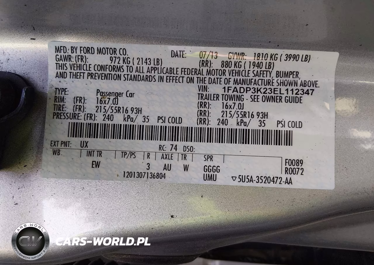 2014 Ford Focus Se VIN:1FADP3K23EL112347 - 9