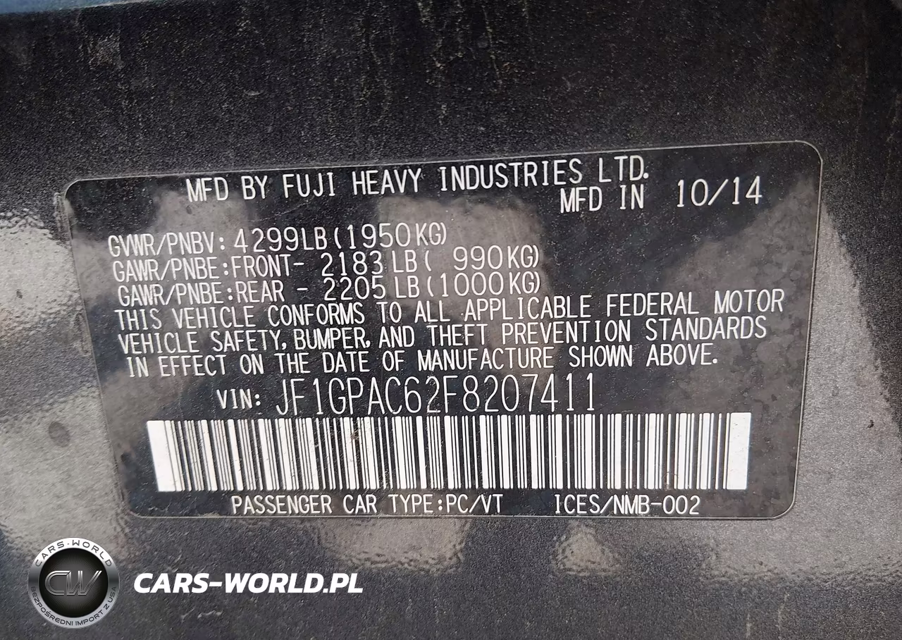 2015 Subaru Impreza 2.0I Premium VIN:JF1GPAC62F8207411 - 9
