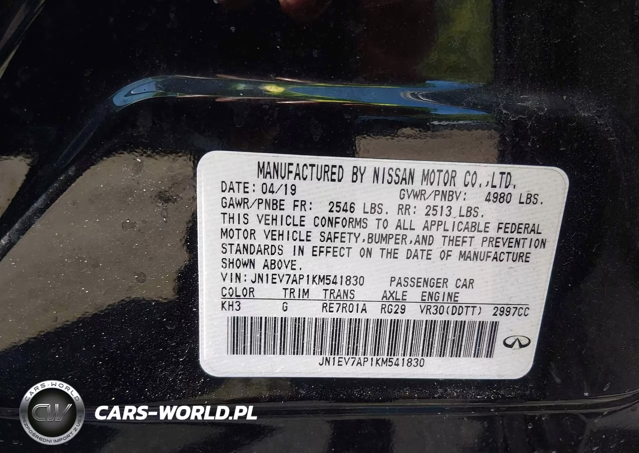 2019 Infiniti Q50 3.0T Sport VIN:JN1EV7AP1KM541830 - 9