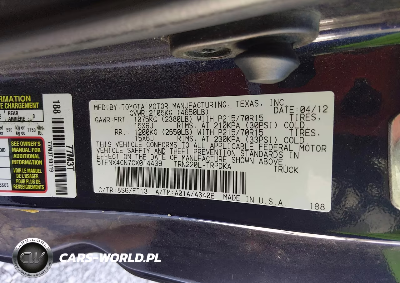 2012 Toyota Tacoma VIN:5TFNX4CN7CX014439 - 9