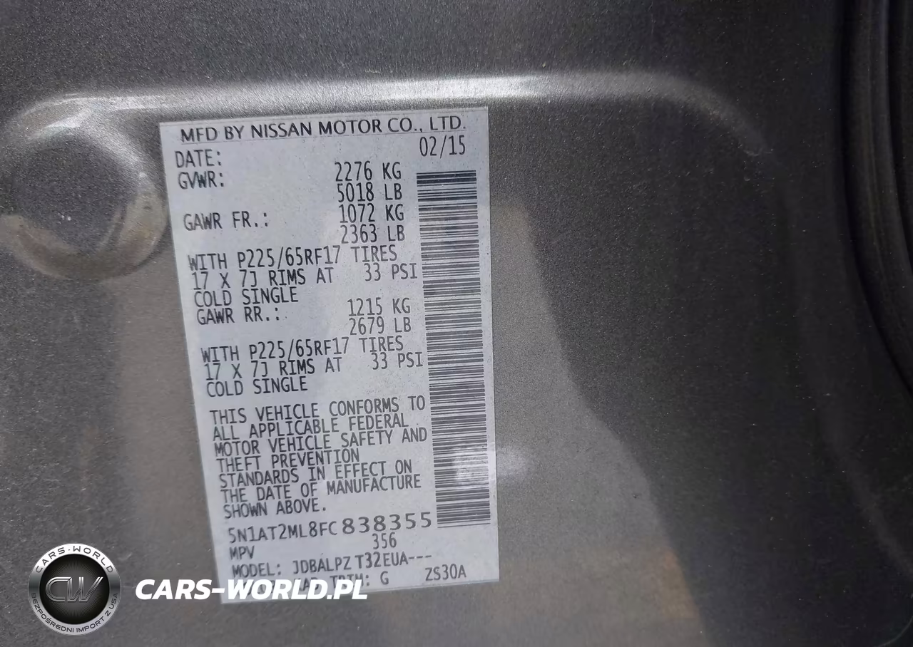 2015 Nissan Rogue S VIN:5N1AT2ML8FC838355 - 9