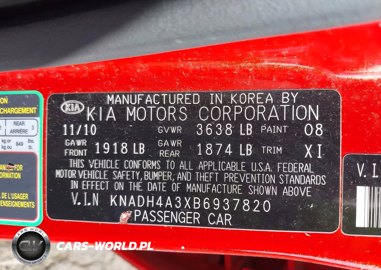 2011 Kia Rio Lx VIN:KNADH4A3XB6937820 - 9