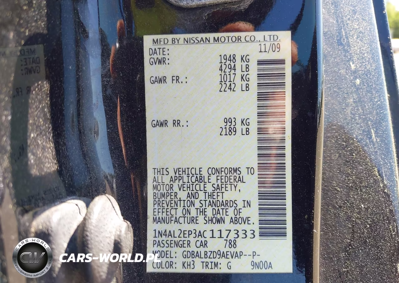 2010 Nissan Altima 2.5 S VIN:1N4AL2EP3AC117333 - 9