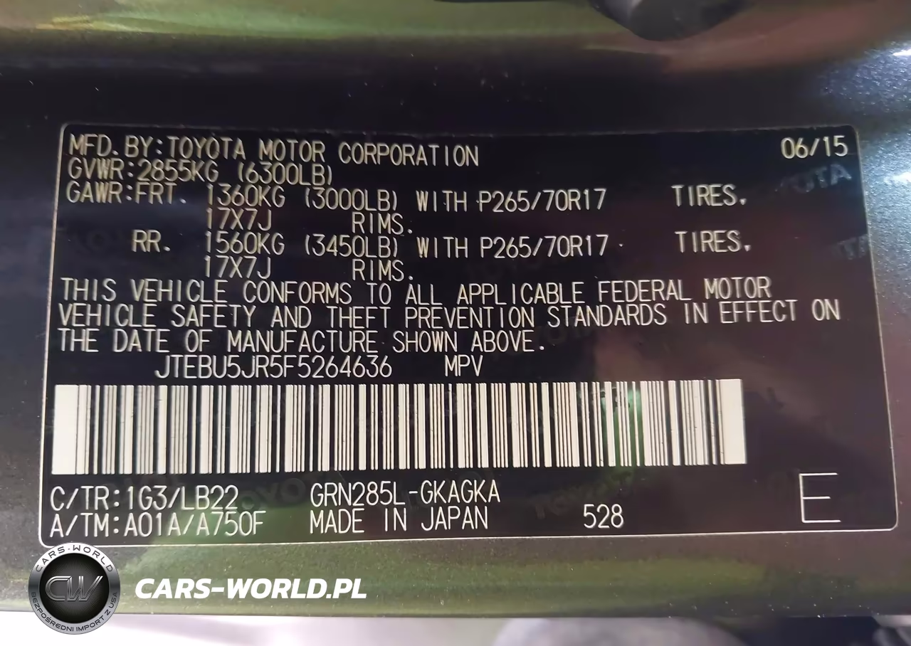 2015 Toyota 4Runner Sr5 Premium VIN:JTEBU5JR5F5264636 - 9