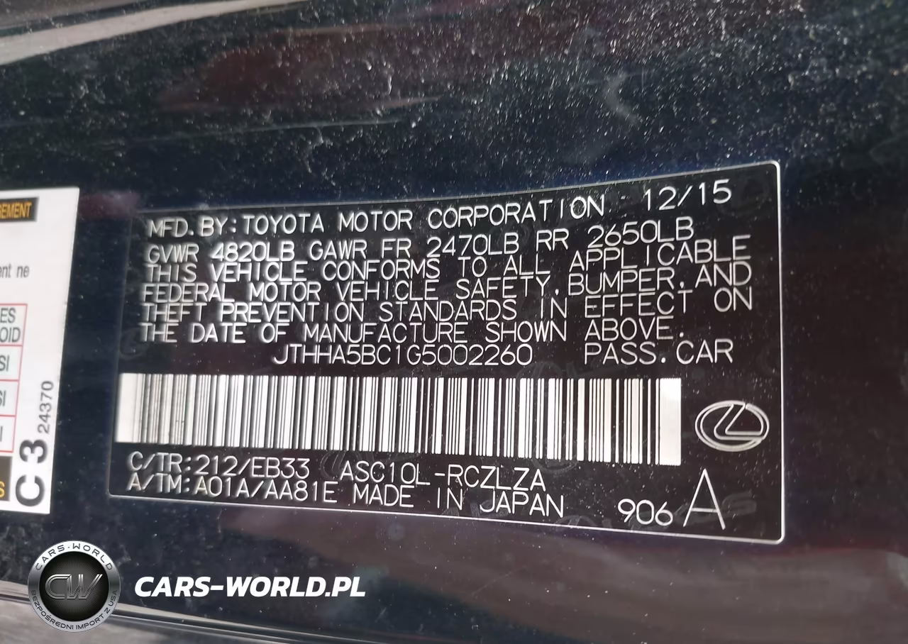2016 Lexus Rc 200T VIN:JTHHA5BC1G5002260 - 9