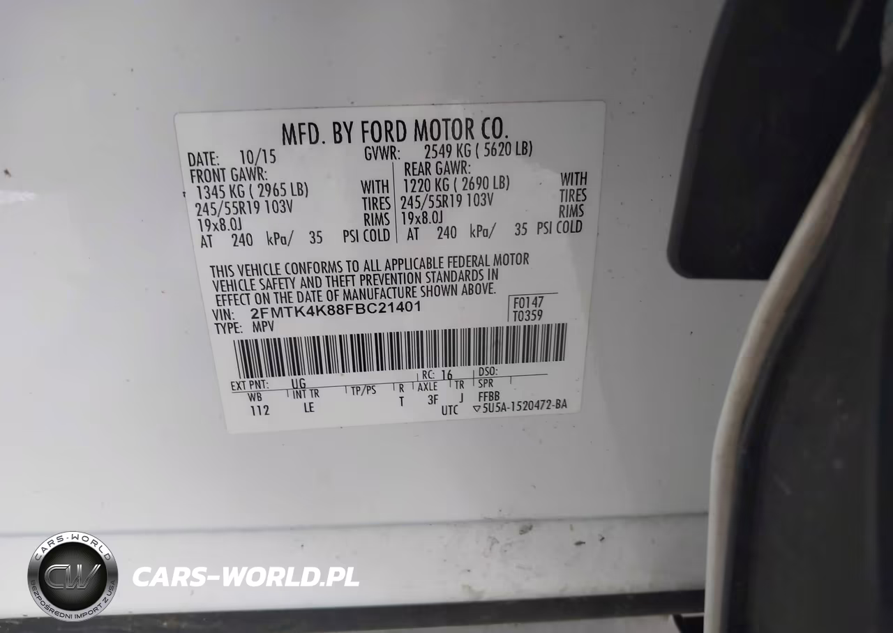 2015 Ford Edge Titanium VIN:2FMTK4K88FBC21401 - 9
