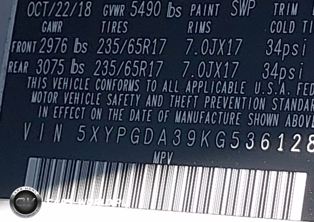 2019 Kia Sorento 2.4L Lx VIN:5XYPGDA39KG536128 - 9