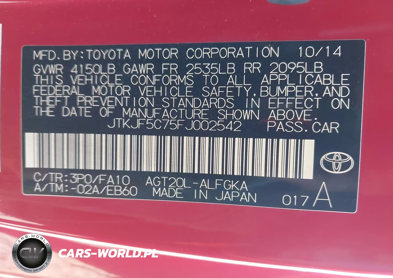 2015 Scion Tc VIN:JTKJF5C75FJ002542 - 9