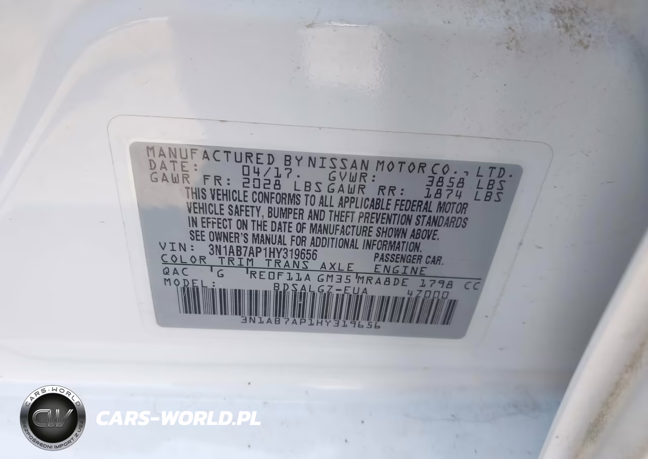 2017 Nissan Sentra Sl VIN:3N1AB7AP1HY319656 - 9