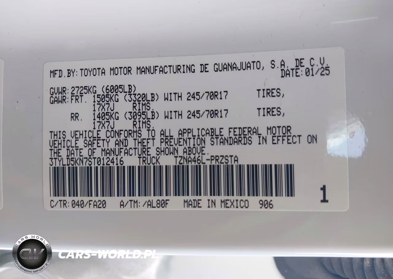 2025 Toyota Tacoma Sr VIN:3TYLD5KN7ST012416 - 9