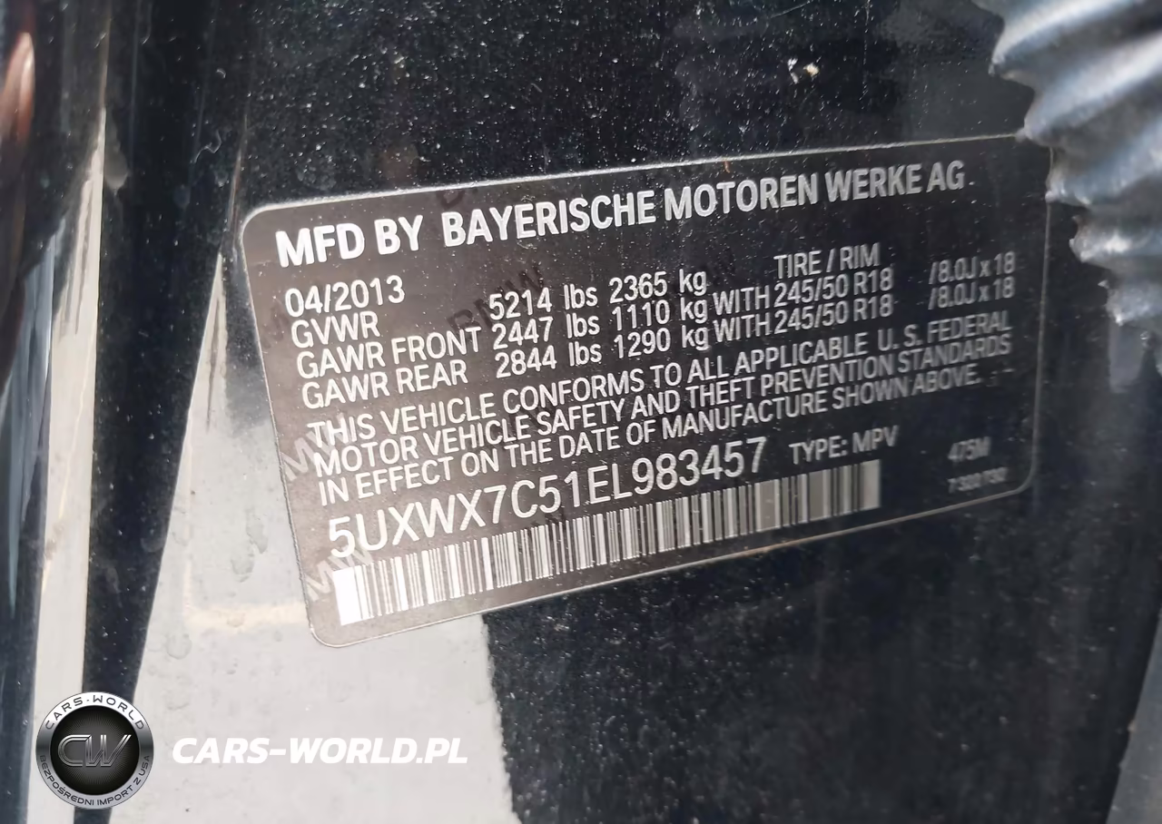2014 BMW X3 xDrive35I VIN:5UXWX7C51EL983457 - 9
