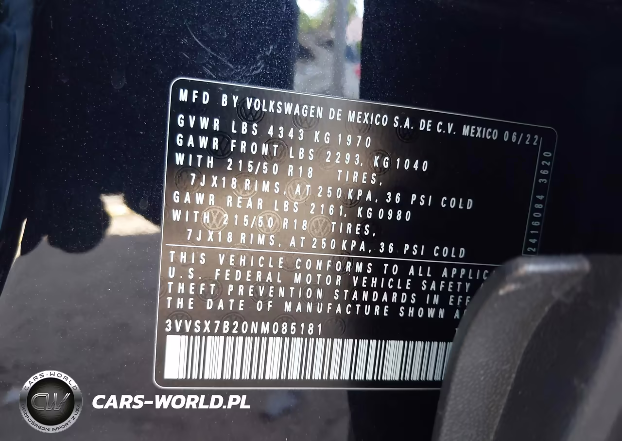 2022 Volkswagen Taos 1.5T Se VIN:3VVSX7B20NM085181 - 9