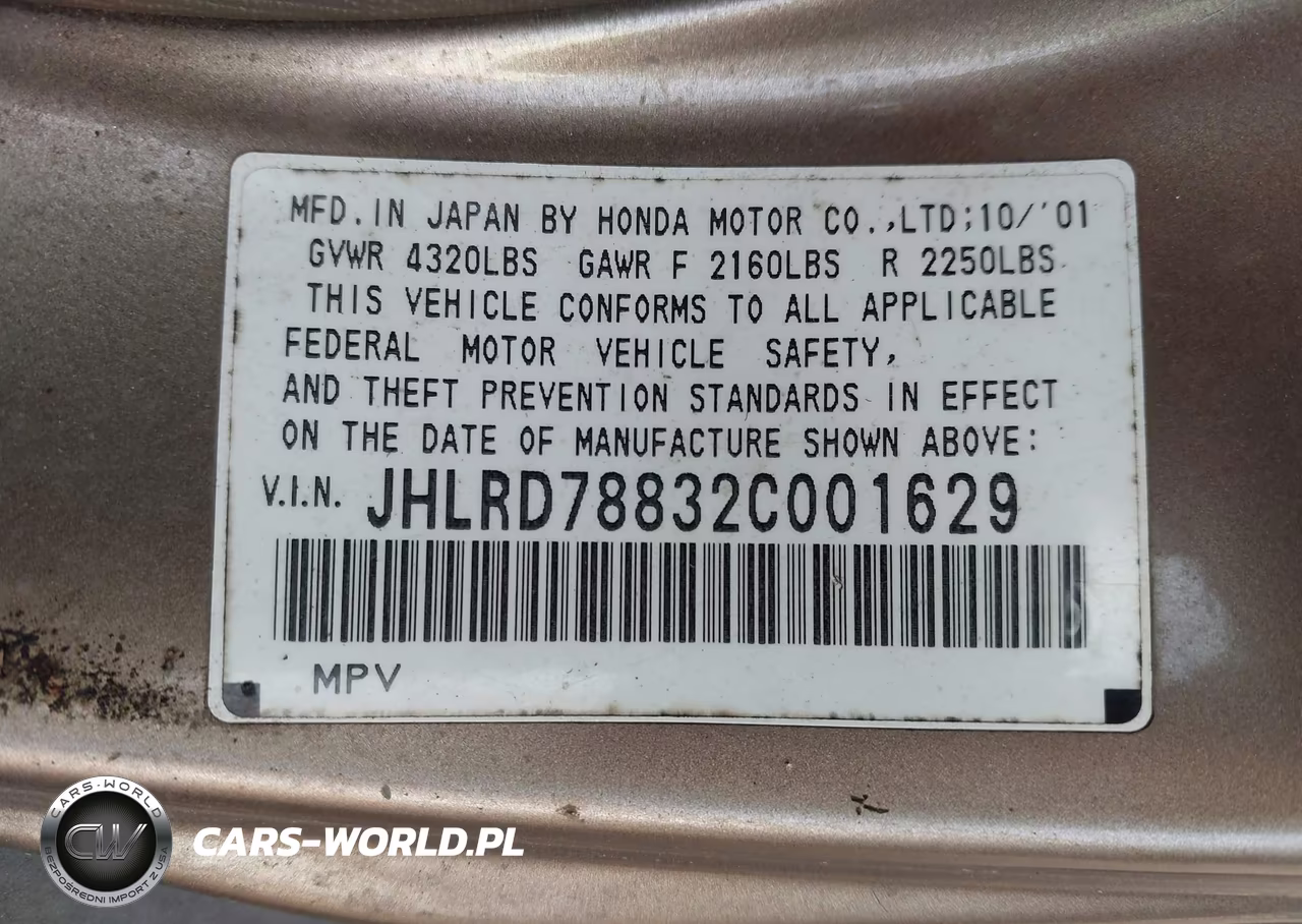 2002 Honda Cr-V Ex VIN:JHLRD78832C001629 - 9