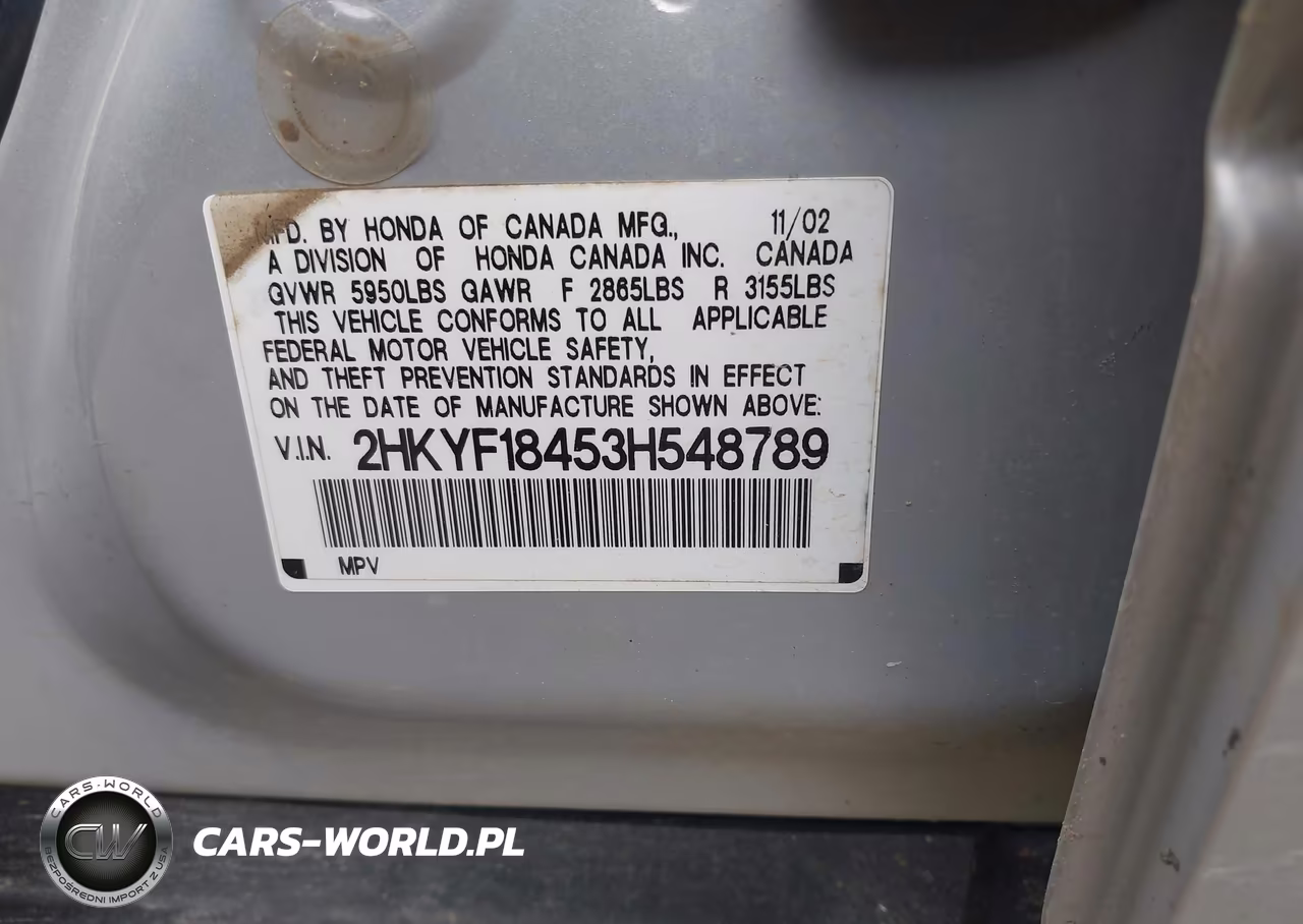 2003 Honda Pilot Ex VIN:2HKYF18453H548789 - 9