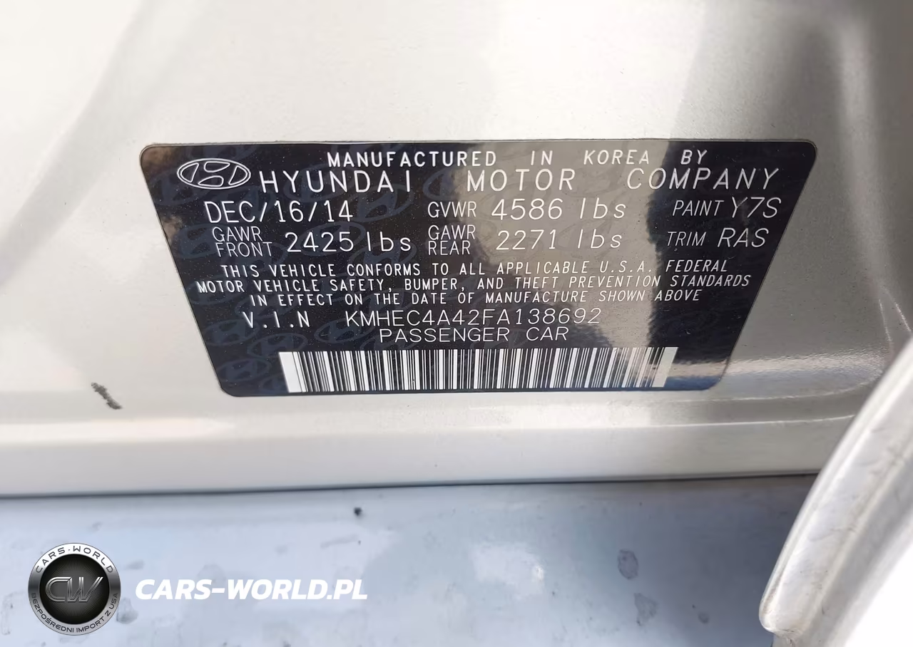 2015 Hyundai Sonata Hybrid VIN:KMHEC4A42FA138692 - 9