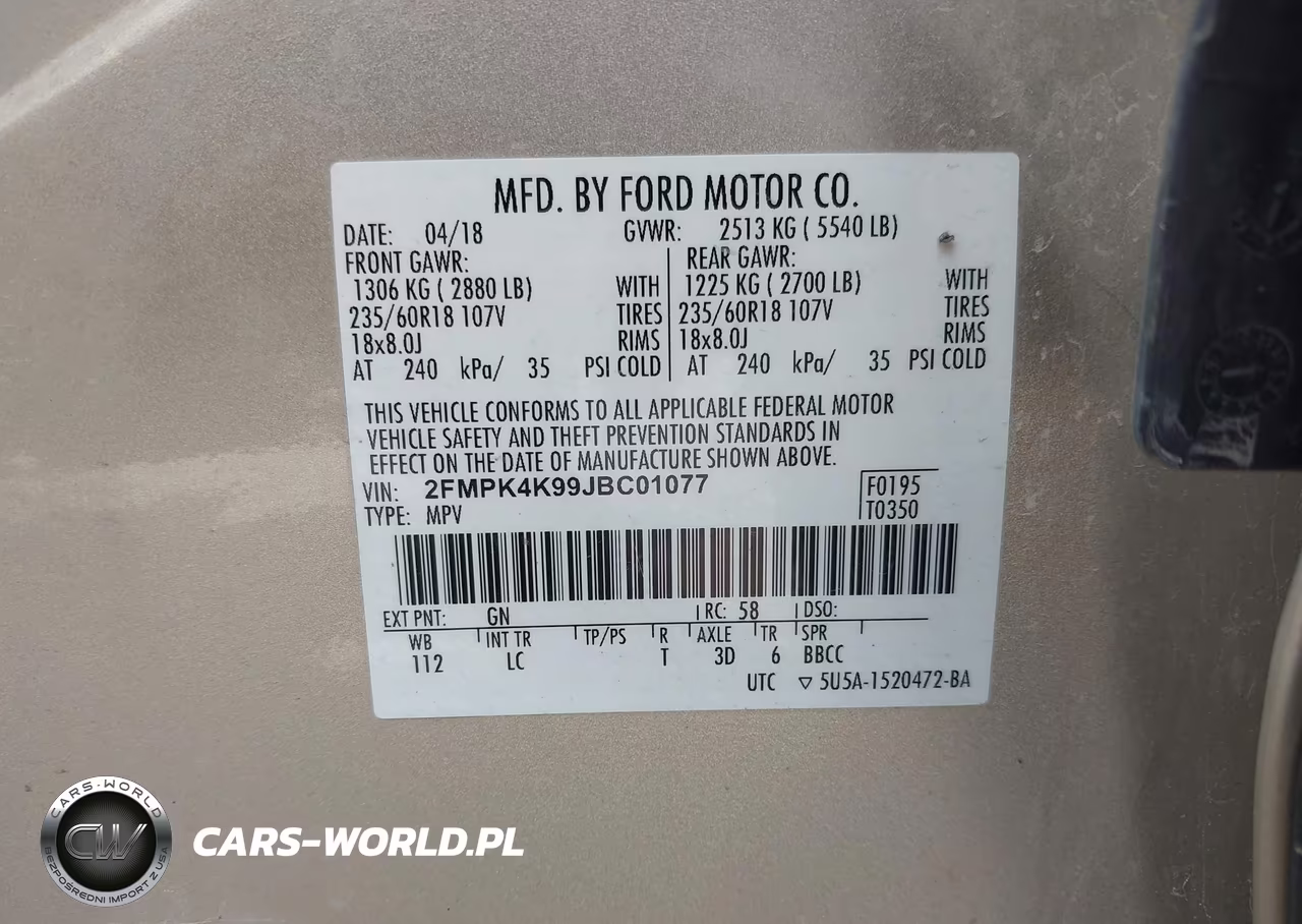 2018 Ford Edge Titanium VIN:2FMPK4K99JBC01077 - 9