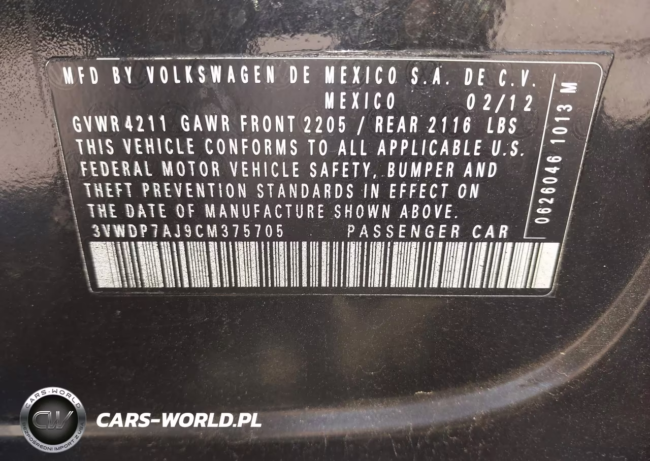 2012 Volkswagen Jetta 2.5L Se VIN:3VWDP7AJ9CM375705 - 9