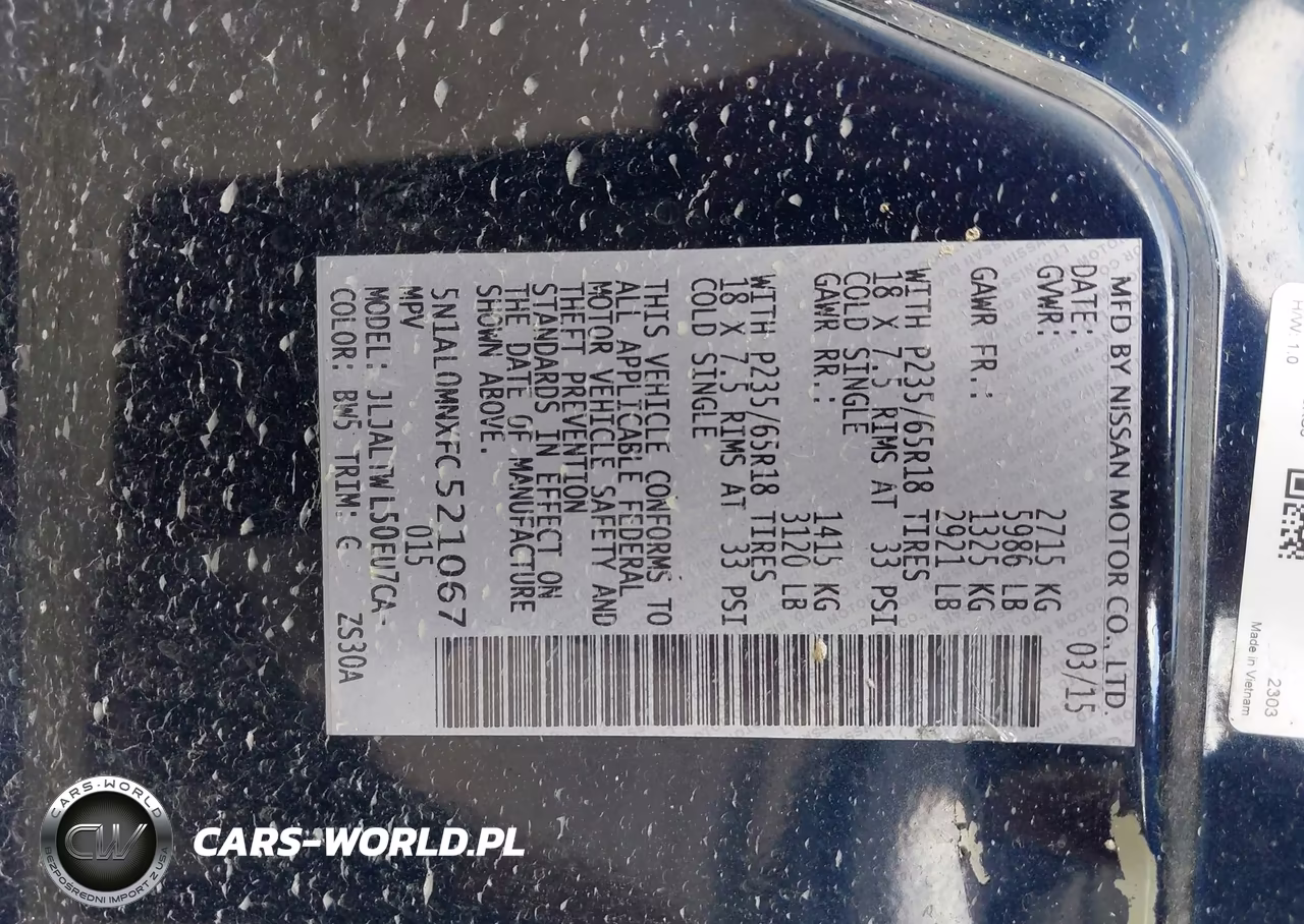 2015 Infiniti Qx60 VIN:5N1AL0MNXFC521067 - 9