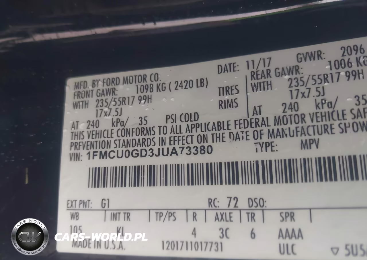 2018 Ford Escape Se VIN:1FMCU0GD3JUA73380 - 9