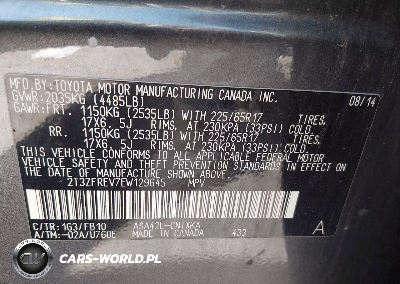 2014 Toyota Rav4 Le VIN:2T3ZFREV7EW129645 - 9