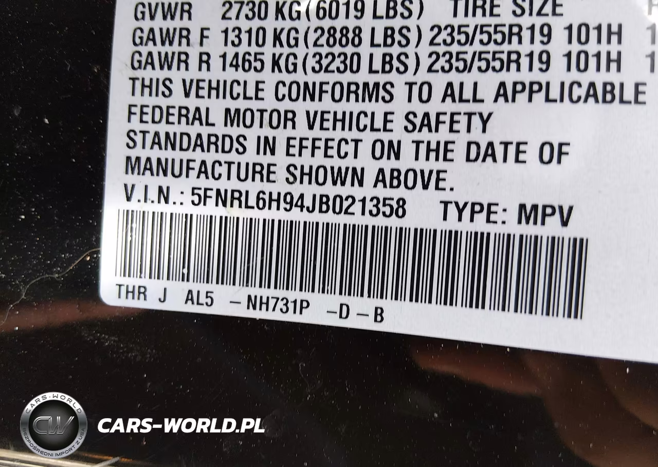 2018 Honda Odyssey Elite VIN:5FNRL6H94JB021358 - 9