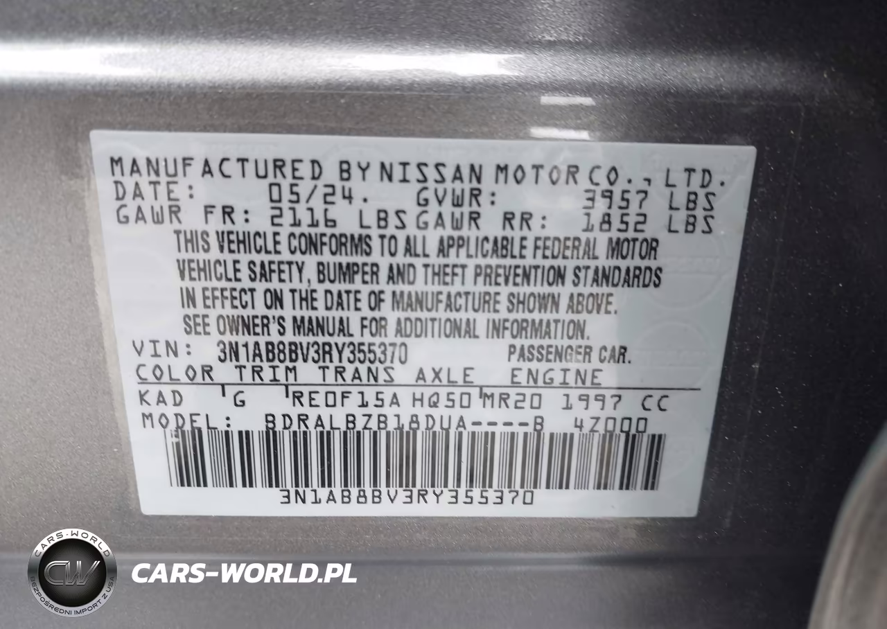 2024 Nissan Sentra S Xtronic Cvt VIN:3N1AB8BV3RY355370 - 9
