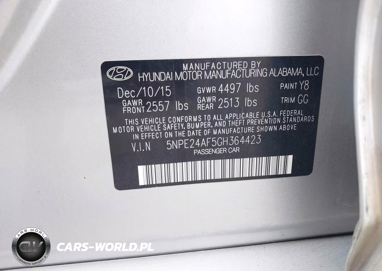 2016 Hyundai Sonata Se VIN:5NPE24AF5GH364423 - 9