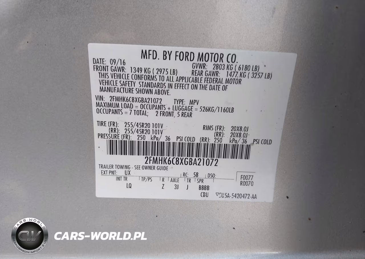 2016 Ford Flex Sel VIN:2FMHK6C8XGBA21072 - 9