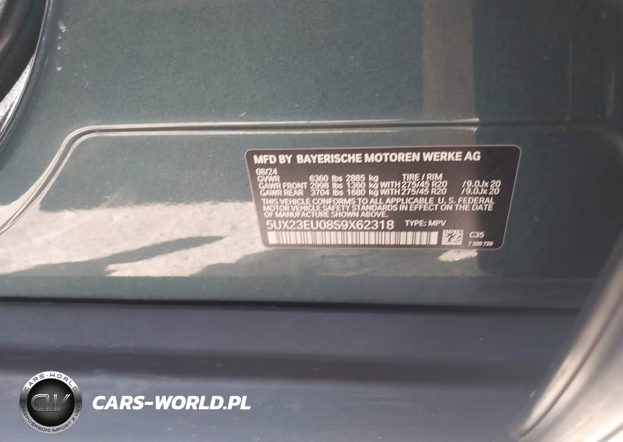 2025 BMW X5 xDrive40I VIN:5UX23EU08S9X62318 - 9