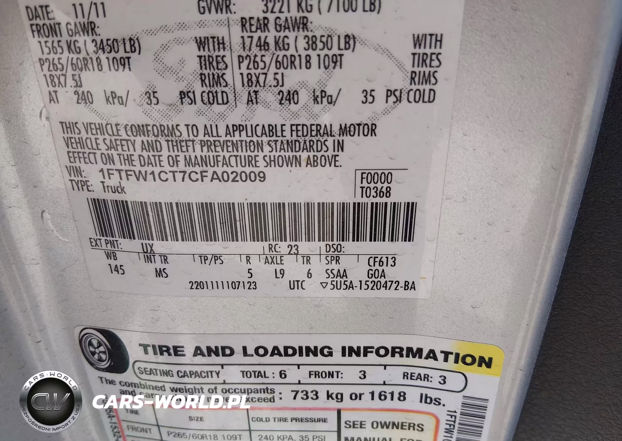2012 Ford F-150 Xlt VIN:1FTFW1CT7CFA02009 - 9
