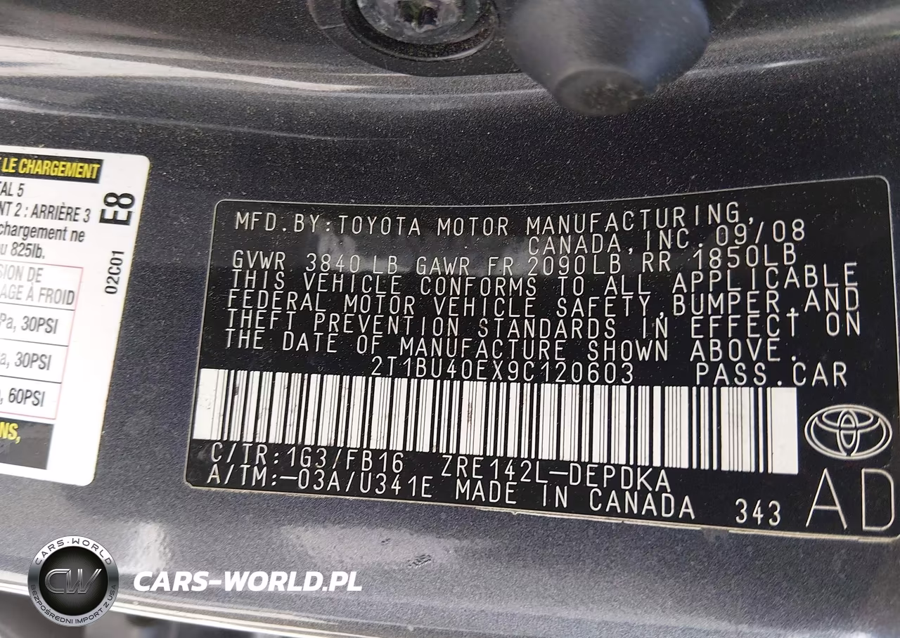2009 Toyota Corolla Le VIN:2T1BU40EX9C120603 - 9