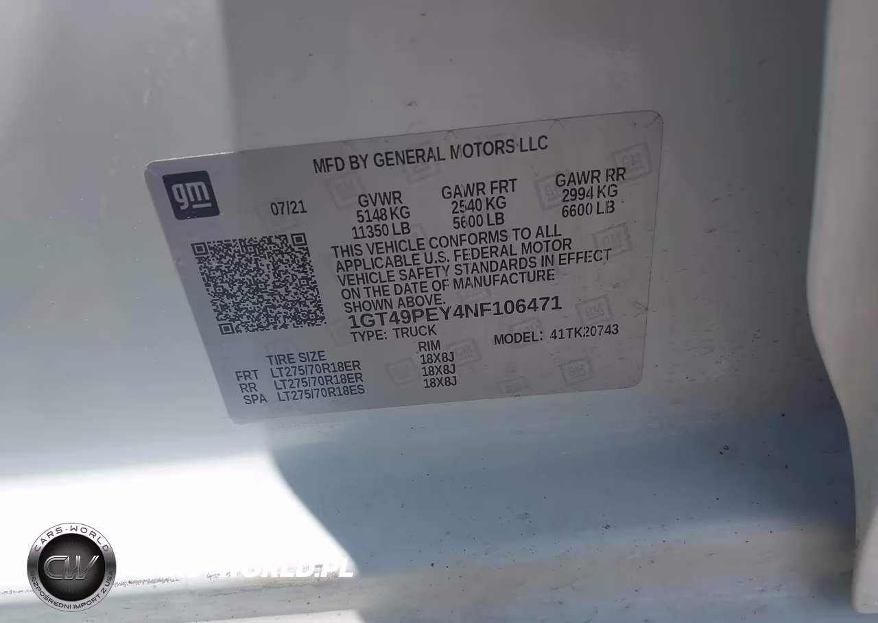 2022 GMC Sierra 2500Hd 4Wd Standard Bed At4 VIN:1GT49PEY4NF106471 - 9