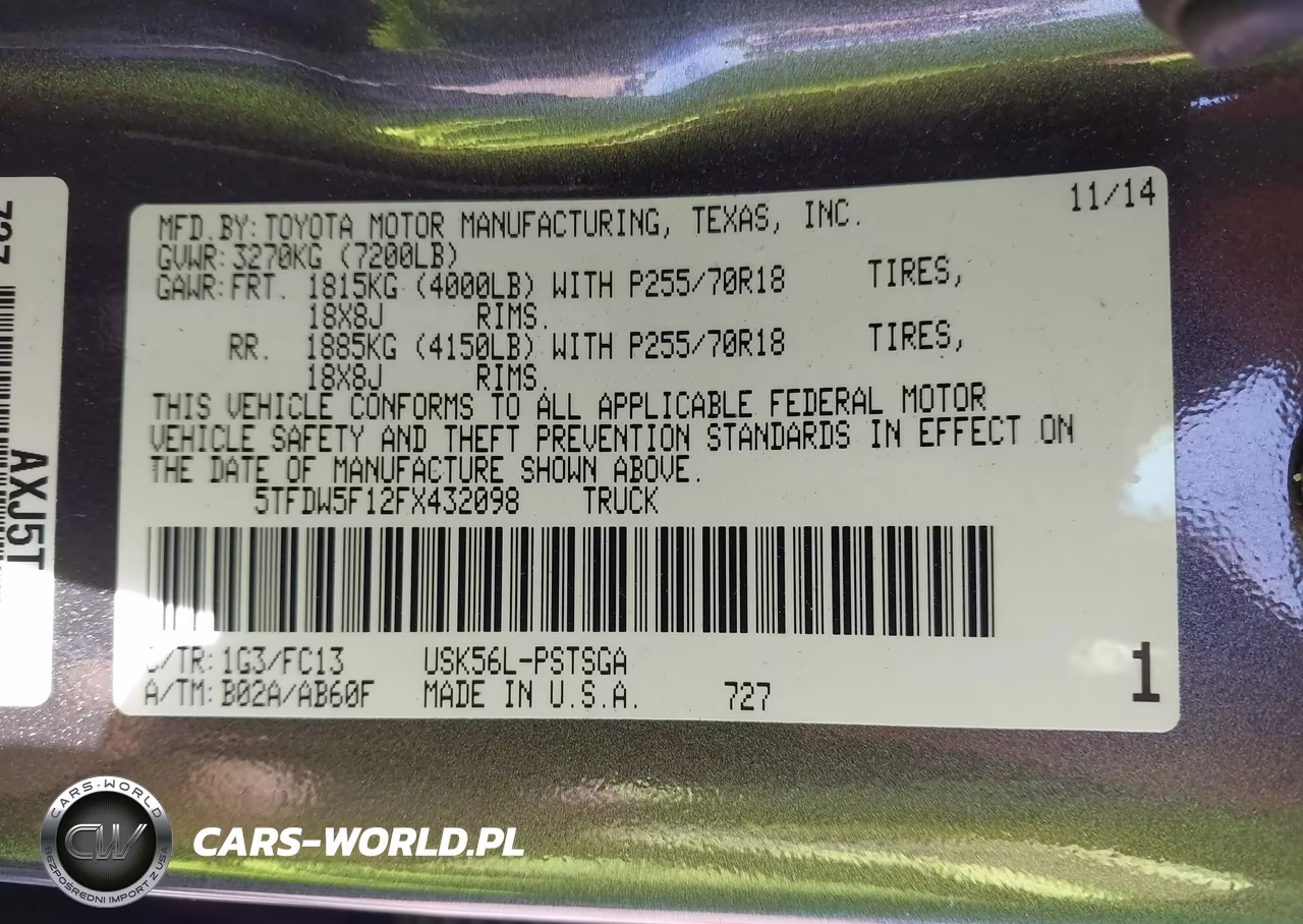 2015 Toyota Tundra Sr5 5.7L V8 VIN:5TFDW5F12FX432098 - 9