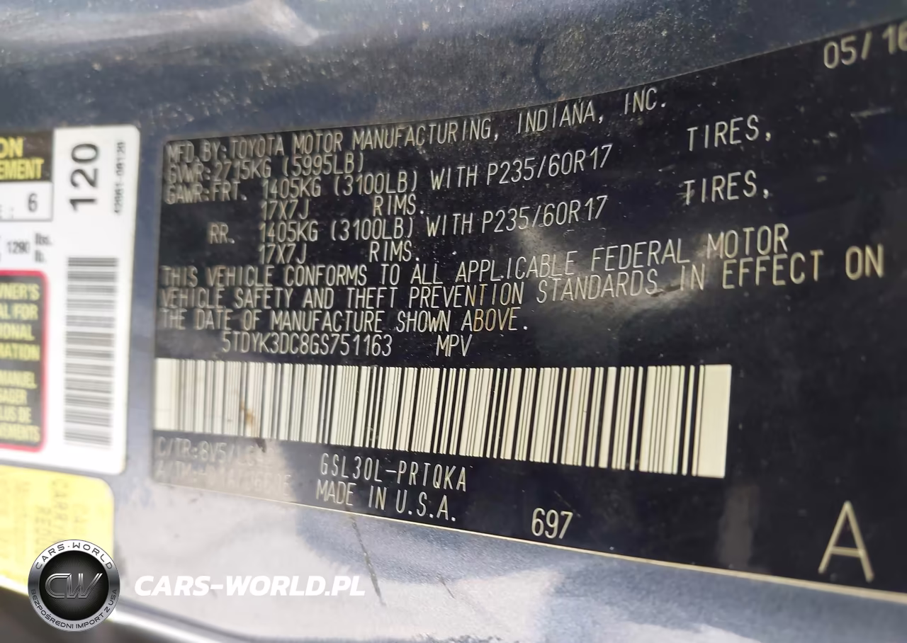 2016 Toyota Sienna Xle Premium 8 Passenger VIN:5TDYK3DC8GS751163 - 9