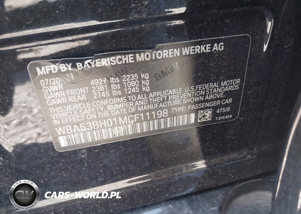 2021 BMW 530I VIN:WBA53BH01MCF11198 - 9