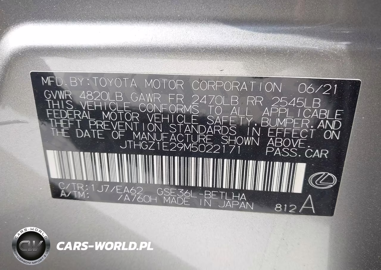 2021 Lexus Is 350 F Sport VIN:JTHGZ1E29M5022171 - 9