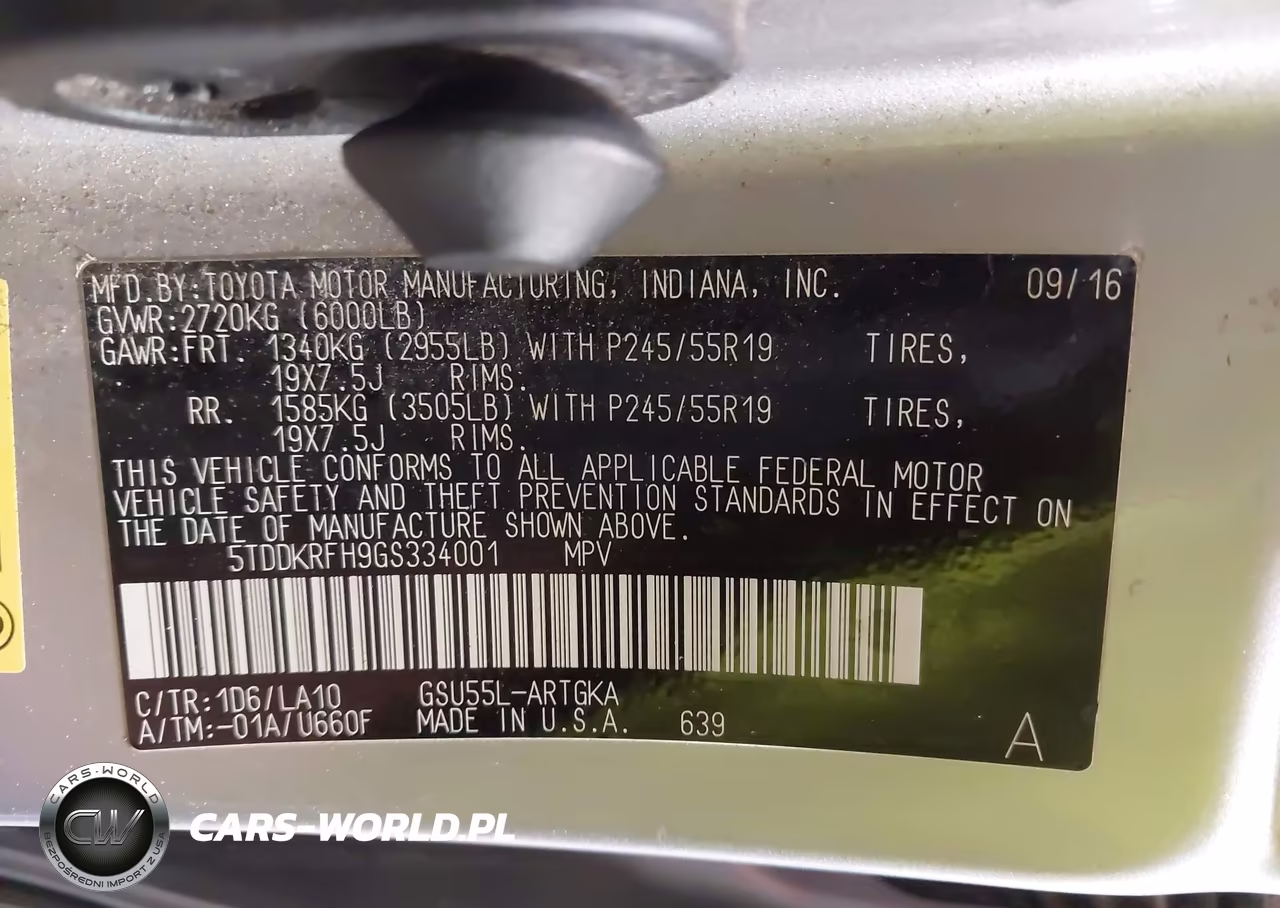 2016 Toyota Highlander Limited V6 VIN:5TDDKRFH9GS334001 - 9