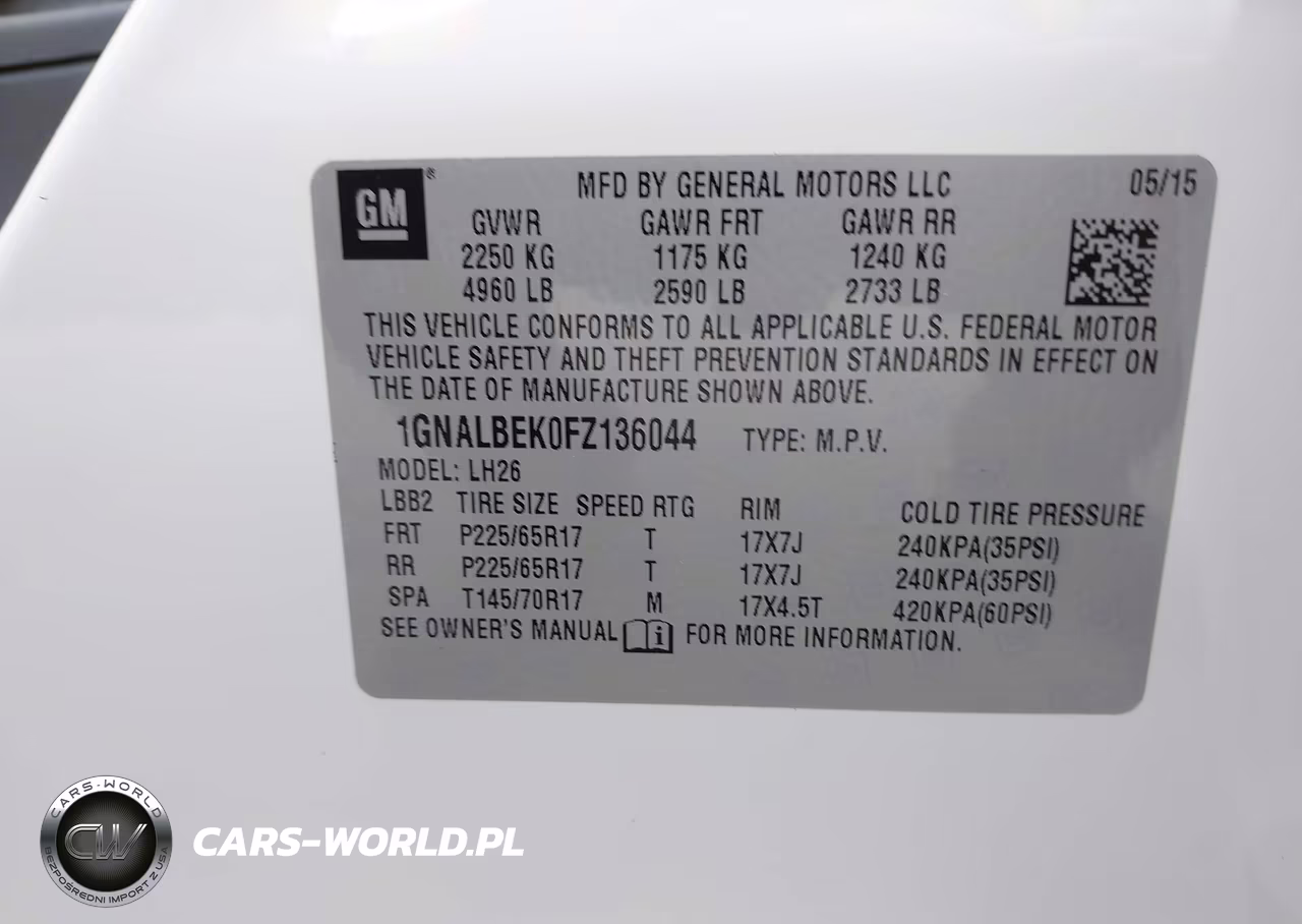 2015 Chevrolet Equinox 1Lt VIN:1GNALBEK0FZ136044 - 9