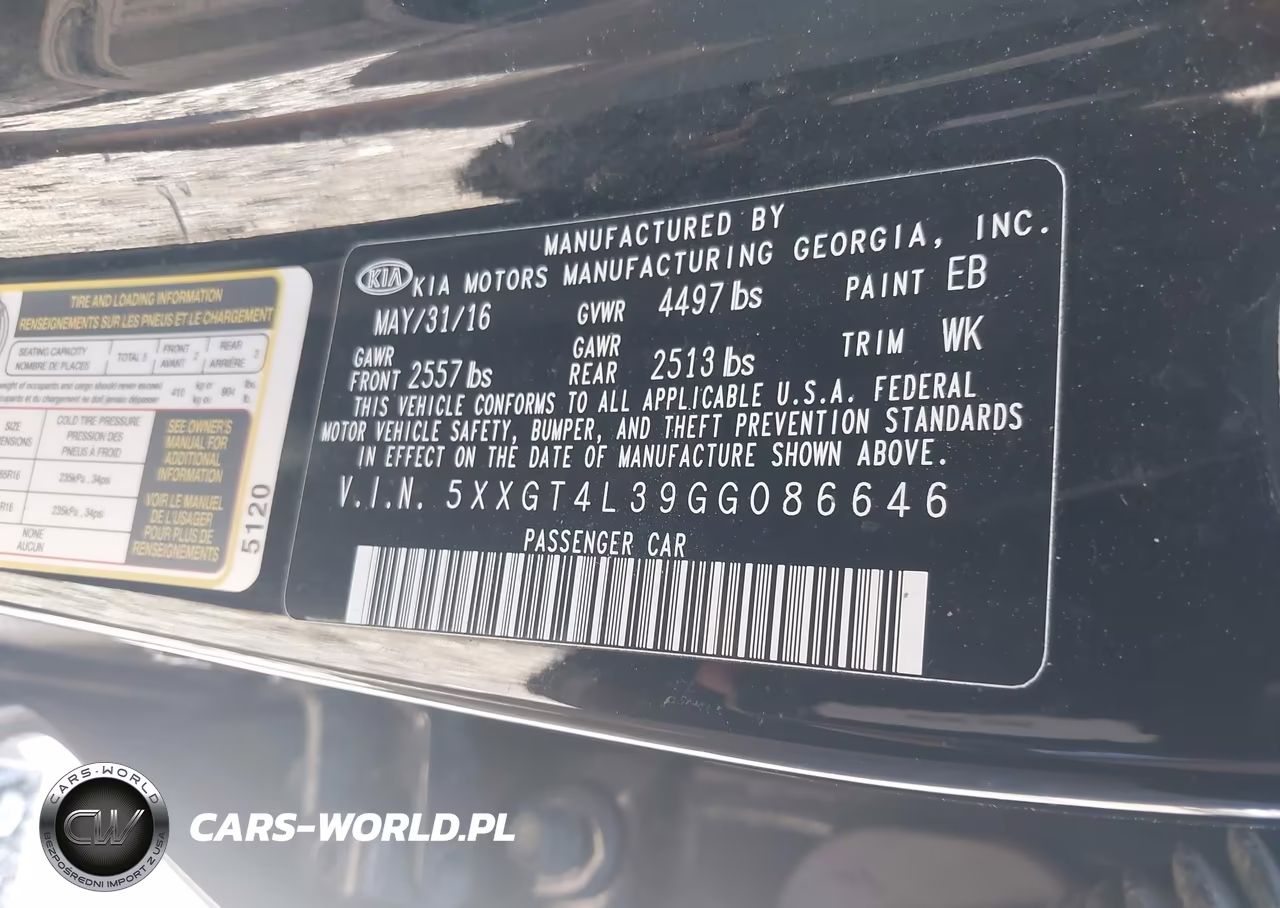 2016 Kia Optima Lx VIN:5XXGT4L39GG086646 - 9