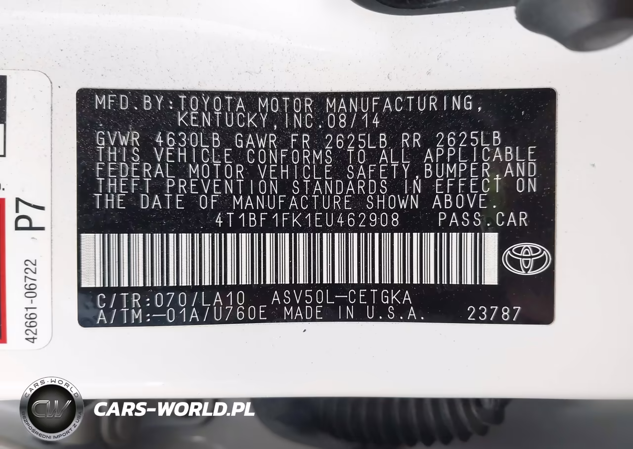 2014 Toyota Camry Xle VIN:4T1BF1FK1EU462908 - 9