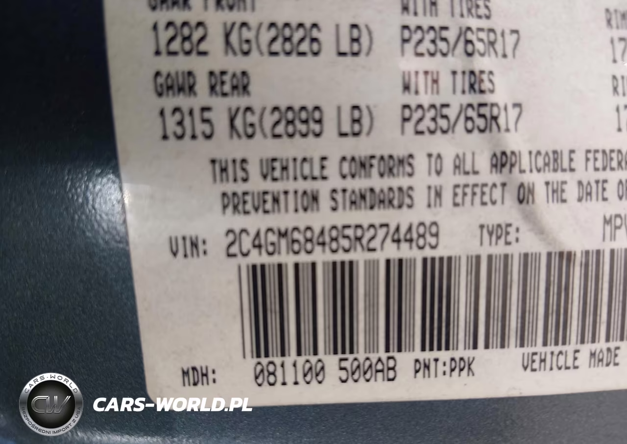 2005 Chrysler Pacifica Touring VIN:2C4GM68485R274489 - 9