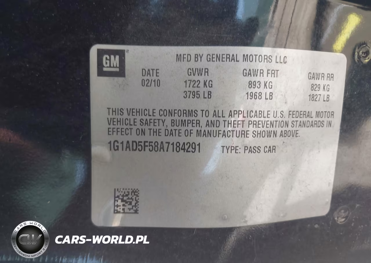 2010 Chevrolet Cobalt Lt VIN:1G1AD5F58A7184291 - 9