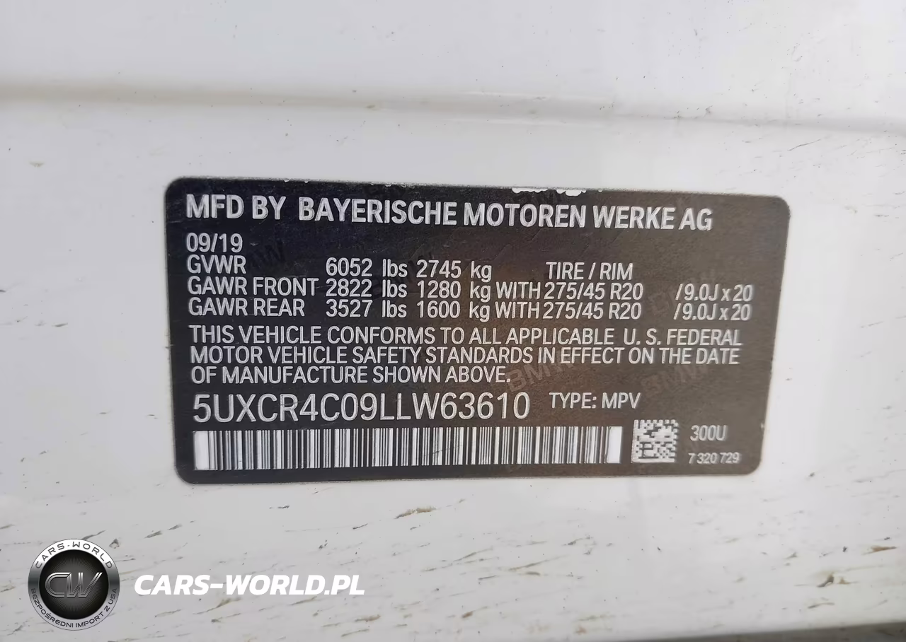 2020 BMW X5 Sdrive40I VIN:5UXCR4C09LLW63610 - 9