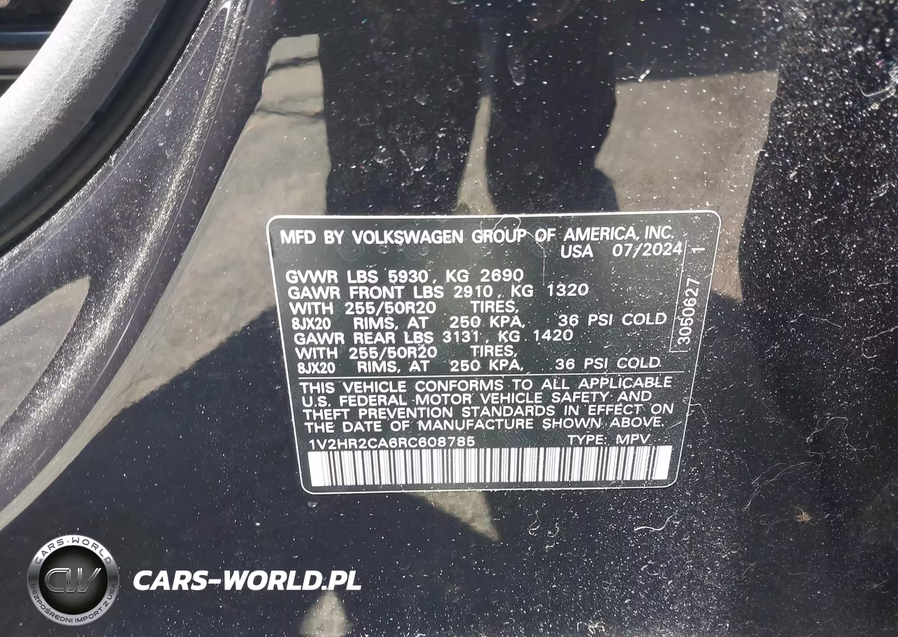 2024 Volkswagen Atlas 2.0T Se W-Technology VIN:1V2HR2CA6RC608785 - 9